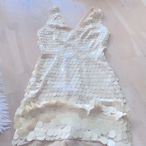 Bcbg Runway 2017 Shimmer Dress light gold beige